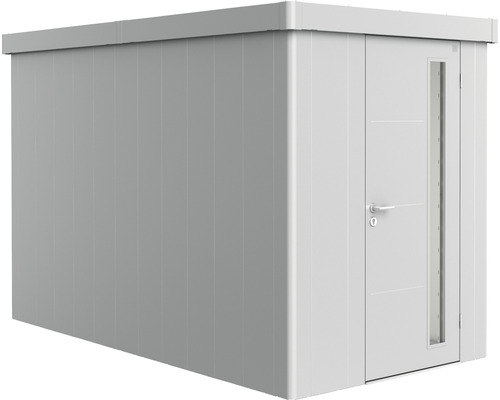 Gartenhaus biohort Neo 4A Standardtür 179,5 x 347,5 cm silber-metallic