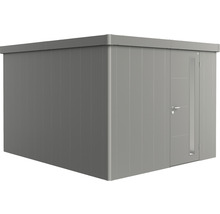 Modernes Gartenhaus aus Metall mit Tür
