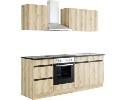 Optifit Küchenzeile mit Geräten 210 | cm Frontfarbe HORNBACH Kaya290