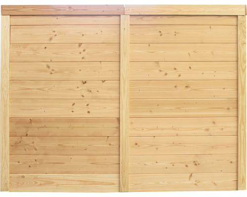 Holzzaun-Element mit horizontalen Brettern und Rahmen