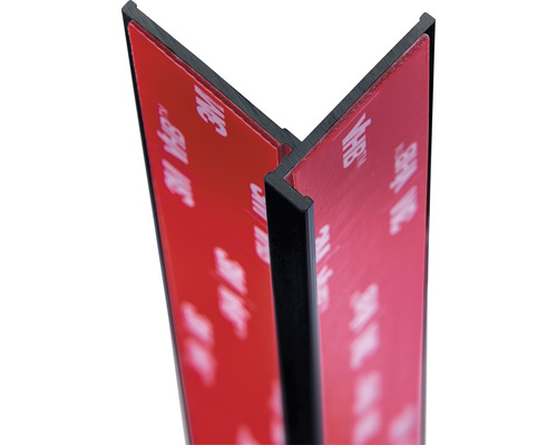 Außen-Eckverbinder Schulte Decodesign 2550 mm schwarz für 3 mm Duschrückwände Eckschutzprofil mit Klebestreifen