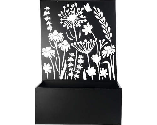 Pflanzkübel Raumteiler Esschert’s Garden Metall 100 x 39 x 140,5 cm schwarz Dekorative Pflanzkiste mit Blumendesign