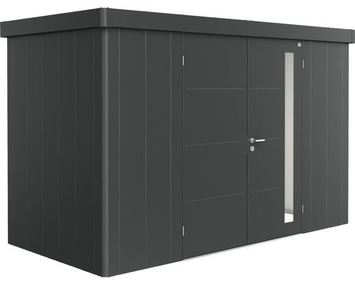 Gerätehaus Biohort Neo 1D Doppeltür 348 x 180 cm dunkelgrau-metallic Metall Gartenhaus mit Tür und Fenster