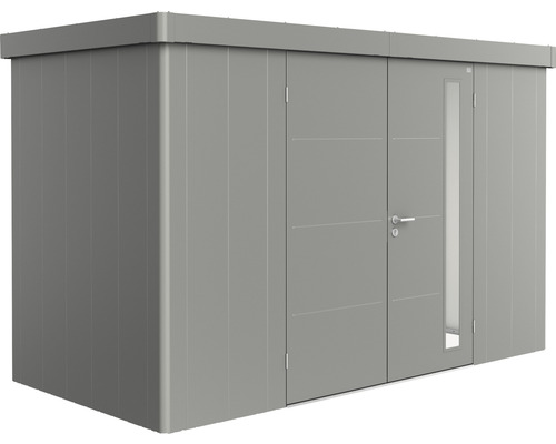 Gerätehaus Biohort Neo 1D Doppeltür 348 x 180 cm quarzgrau-metallic Metall Gerätehaus mit Doppeltür und Fenster