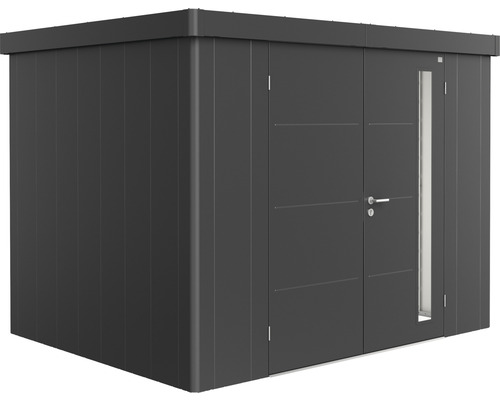 Gerätehaus Biohort Neo 2C Doppeltür 292 x 236 cm dunkelgrau-metallic Metall Gerätehaus mit Doppeltür und Seitenfenster