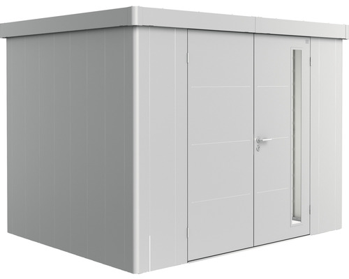 Gerätehaus Biohort Neo 2C Doppeltür 292 x 236 cm silber-metallic Gartenhaus mit Tür und Fenster
