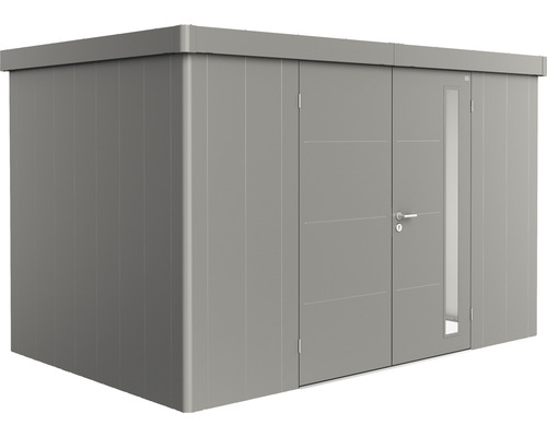 Gerätehaus Biohort Neo 2D Doppeltür 348 x 236 cm quarzgrau-metallic Metall Gerätehaus mit Tür und Fenster