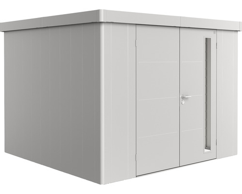 Gerätehaus Biohort Neo 3C Doppeltür 291,5 x 291,5 cm silber-metallic Geräumiger Geräteschuppen mit Doppeltür und Fenster