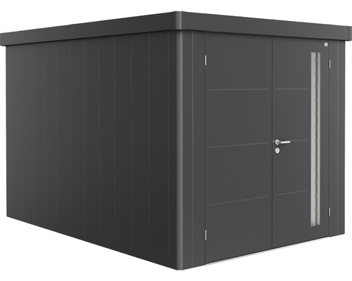Gerätehaus Biohort Neo 4B Doppeltür 236 x 348 cm dunkelgrau-metallic Metall Gerätehaus mit Doppeltür und Seitenfenster