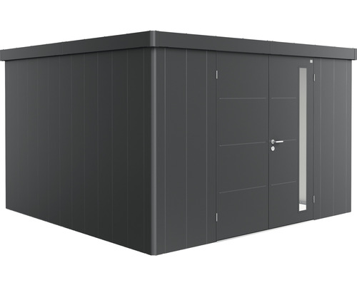 Gerätehaus Biohort Neo 4D Doppeltür 348 x 348 cm dunkelgrau-metallic Metall Gerätehaus mit Tür und Seitenfenster