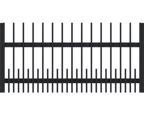Vorgartenzaun Osmo Alu-Fence Square 184 x 89 cm anthrazit Metallzaunelement mit vertikalen Stäben