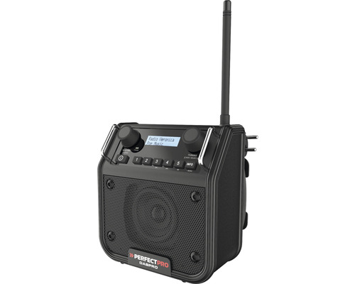 Schwarzes Digitalradio mit Antenne