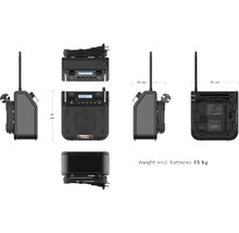 Baustellenradio PerfectPro DABPRO, DAB+ und UKW-Empfang, AUX-Eingang, MP3, Bluetooth, Stoßfest, IP54, DPR2