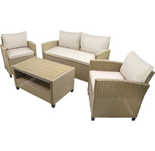Gartenmöbel Set mit Tisch, Zweisitzerbank und zwei Sesseln