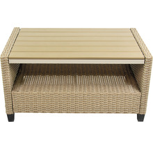 Gartentisch aus Polyrattan mit Ablagefläche