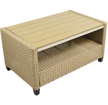 Gartentisch aus Rattan mit Ablagefläche