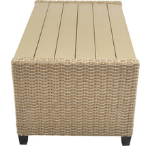 Gartentisch mit Rattanoptik und Holzplatte