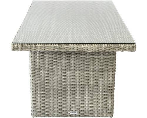 Gartentisch mit Glasplatte und Rattangeflecht