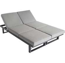 Loungeset Largo bellavista 5-Sitzer inkl. Auflagen Aluminium hellgrau