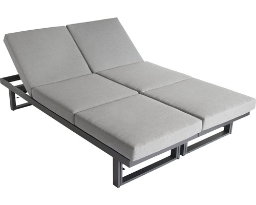 Doppelliege mit verstellbarer Rückenlehne und Polsterauflage