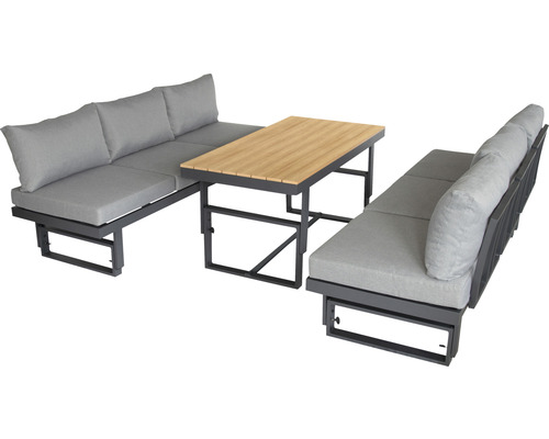 Gartenlounge-Set mit Tisch und Polstergarnitur