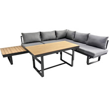 Loungeset Largo bellavista 5-Sitzer inkl. Auflagen Aluminium hellgrau