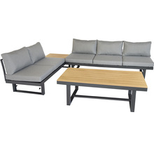 Loungeset Largo bellavista 5-Sitzer inkl. Auflagen Aluminium hellgrau