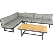 Loungeset Largo bellavista 5-Sitzer inkl. Auflagen Aluminium hellgrau