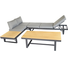 Loungeset Largo bellavista 5-Sitzer inkl. Auflagen Aluminium hellgrau