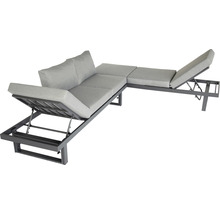 Loungeset Largo bellavista 5-Sitzer inkl. Auflagen Aluminium hellgrau
