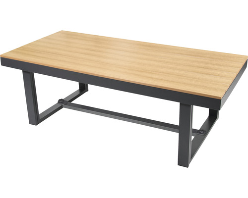 Rechteckiger Gartentisch mit Holzoptik und Metallgestell