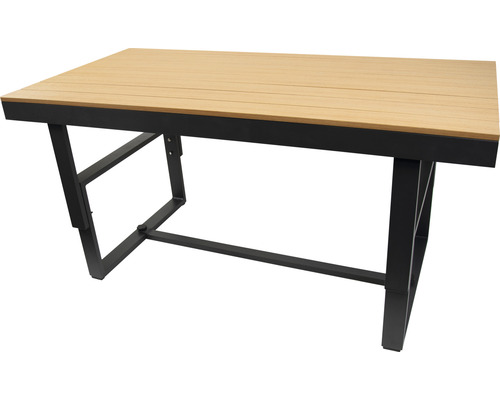 Gartentisch mit Tischplatte aus Holz und Gestell aus Metall