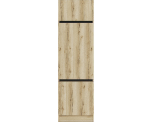 Frontansicht eines Küchenschranks mit Holzdekor