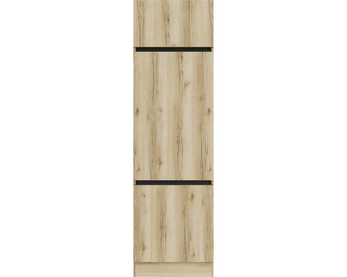 Küchenschrank mit Holzoptik und Schubladenfronten