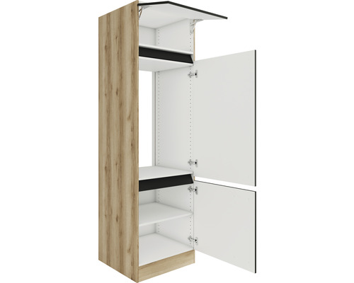 Küchenschrank mit Regalböden und offenen Türen