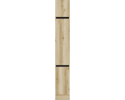 Schrankfront mit Holzoptik und Griffleisten
