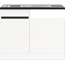 Optifit Spülenschrank inkl Spüle Geschirrspülerblende für teilintegrierten Geschirrspüler Geschirrspülerblende inkl Sockelleiste und Arbeitsplatte Luca932 BxTxH 50 x 60 x 88 cm weiß matt zerlegt Anschlag reversibel KLLU SPT506-0+