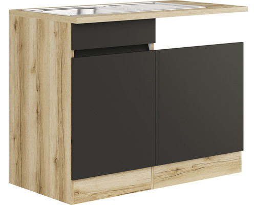 Küchenspüle mit Unterschrank und zwei Türen