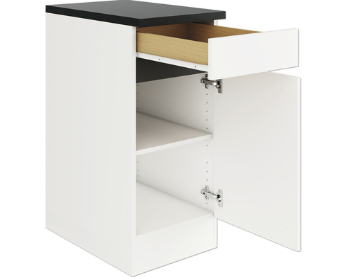 Optifit Unterschrank mit Schublade und Drehtür Luca932 BxTxH 40 x 60 x 88 cm weiß matt zerlegt Anschlag reversibel KLLU U406-0+ Optifit Unterschrank mit Schublade und Drehtür Luca932 BxTxH 40 x 60 x 88 cm weiß matt zerlegt Anschlag reversibel KLLU U406-0+