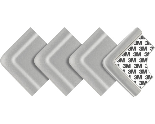 Vier Eckenschützer aus Kunststoff mit Klebefläche