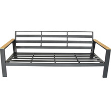 Gartensofa aus Metall mit Armlehnen aus Holz