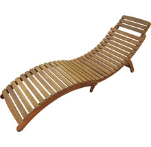 Gartenliege Sonnenliege mit Tisch 184 x 54 x 65 mm Holz holz inkl. Kissen