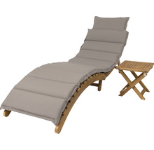 Gartenliege Sonnenliege mit Tisch 184 x 54 x 65 mm Holz holz inkl. Kissen