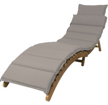 Gartenliege Sonnenliege mit Tisch 184 x 54 x 65 mm Holz holz inkl. Kissen