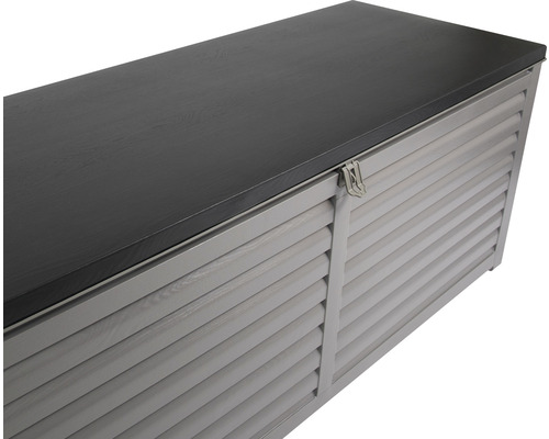 Gartentruhe mit Lamellenoptik und Deckel