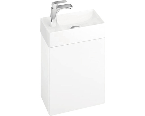 Waschtischunterschrank RAVAK Veda BxHxT 400 x 450 mm x 220 mm Frontfarbe weiß glanz Waschtisch mit Unterschrank und Armatur