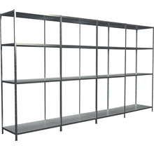 Steck-Grundregal und 3 Anbauregale Schulte verzinkt 180x380x50 cm 16 Böden Set Tragkraft 1360 kg