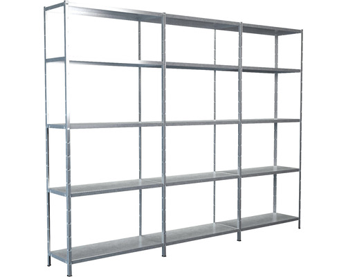 Steck-Grundregal und 2 Anbauregale Schulte verzinkt 2000x3400x350 mm 15 Böden Set Tragkraft 1275 kg Steck-Grundregal und 2 Anbauregale Schulte verzinkt 2000x3400x350 mm 15 Böden Set Tragkraft 1275 kg