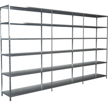 Steck-Grundregal und 2 Anbauregale Schulte verzinkt 230x300x35 cm 18 Böden Set Tragkraft 1530 kg