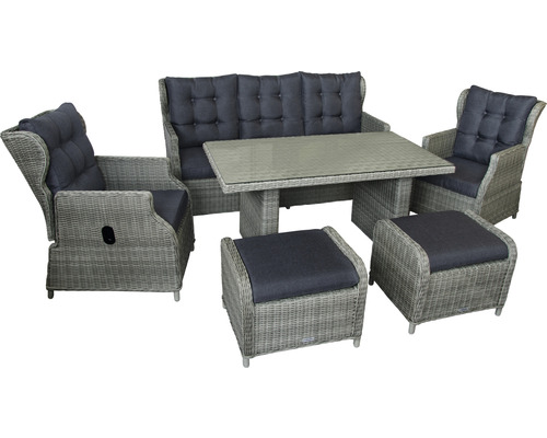 | bestehend Gartenmöbelset HORNBACH Loungeset Dining-Set 5 -Sitzer